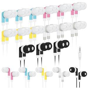 100개입 다채로운 일회용 이어폰 3.5mm 교실 학교 도서관 어린이용