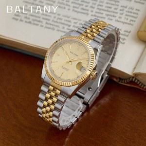 드레스 시계 남자 S4084 HOMB LOJ 자동 희년 골드 기계식 스타일 손목 팔찌 36MM 35 레트로