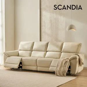 [스칸디아]보스턴 USB 4인용 듀얼 전동 리클라이너 가죽소파