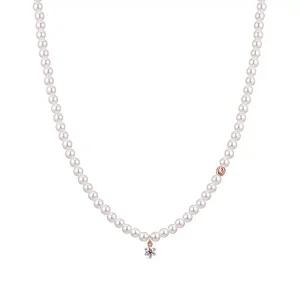 [도로시] 14k 루시 모이사나이트 스와진주 비드 목걸이_6프롱