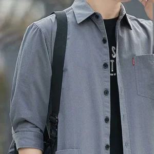 남성 포켓 7부셔츠 카라티 반팔 간절기 여름 출퇴근 대학생 데일리룩 3color