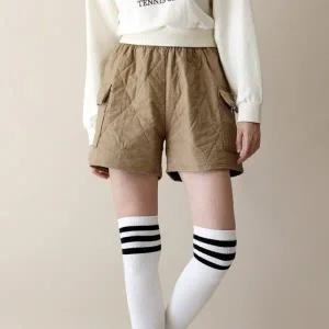 [다잇템] 여자 FW 누빔 액티브웨어 카고팬츠 패딩 반바지_18576092_588872