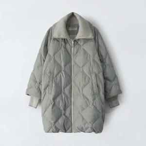 [앤클라인]니트카라 구스다운 패딩 E4GW58