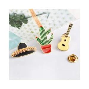 에나멜 브로치 멕시코뱃지 선인장뱃지 통기타핀뱃지 포인트가될만한 메탈빈티지 심플액세서리