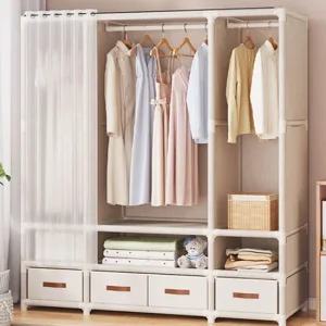 간이 비키니 커버 조립식 시스템 미니 철제 옷장 행거 간이옷장 미니옷장 부직포옷장