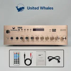 4채널 블루투스 미니 앰프 카페 매장용 업소용 소형 엠프 U.W PA-404U 골드색상