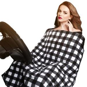 차량용 온열담요 여행 QINDAO 블랙화 온열무릎담요 히트 격자 12V 발난로 차박 USB