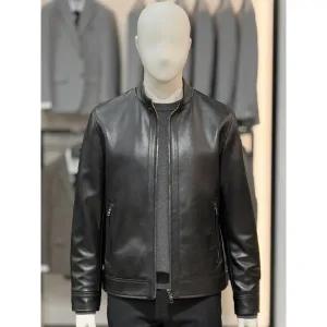 [바쏘옴므]블랙 천연 양가죽 차이나 카라 블루종 점퍼 WSZ5GU13A BK