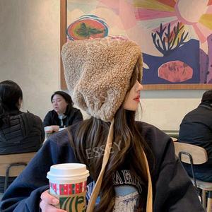 여자겨울모자 뽀글이버킷햇 여성 니트모자 스트링 모자