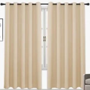 거실 침실 암막커튼 핑크베이지 2장 안방용 차단커튼 (WFJ87TJ)