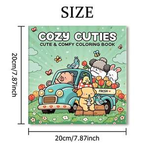 COZY CUTIES 대담하고 쉬운 패턴 성인을 위한 색칠하기 책 귀여운 파티와 생일을 완벽한 선물