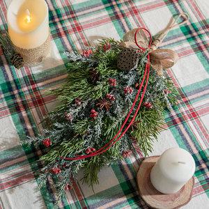 크리스마스 벽장식 사이프러스 34cm 벽걸이 소품 데코 풀세트 리스 촬영 파티 꾸미기
