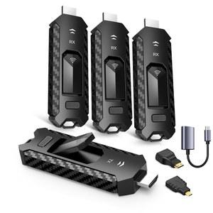무선 HDMI PRO 송신기 및 수신기 3개, 휴대용 멀티 TV 익스텐더 키트, 플러그 앤 플레이, 열 제어, 5.8G/2.4G @60Hz 165FT/50M, 노트북에서 HDTV/모니터로 비디오/PPT 스트리밍