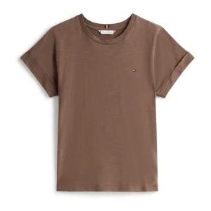 브라운 초콜릿 크루넥 롤드 슬리브 티셔츠 WW0WW45747 GTO