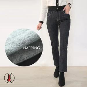 [헤이올리]55~88 데님스판기모베이직히든밴딩생지청일자핏팬츠PH1092