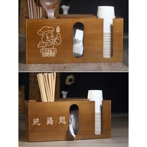 식당 나무 수저통 꽂이 수납 노란색 일식당 일식 테이블 호텔용 예쁜 숟가락통 원목 휴지