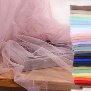 패브릭 가벼운 거즈 안개 메쉬 원단 부드럽고 섬세한 순색 레이스 원사 DIY 배경 베일 웨딩 드레스 요정 얇은 명주 그물 장식 P15N