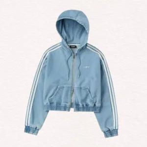 널디 여성 데님 후디 트랙 탑 라이트블루 PNEF24TR0751 200240