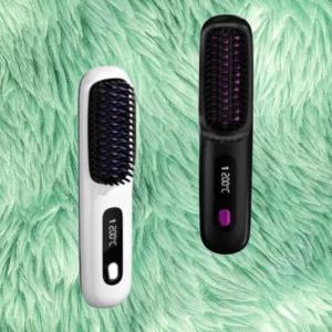 무선 빗고데기 휴대용 매직 브러쉬 고데기 C타입 충전 여행용 헤어 스타일러 답례품 인쇄가능