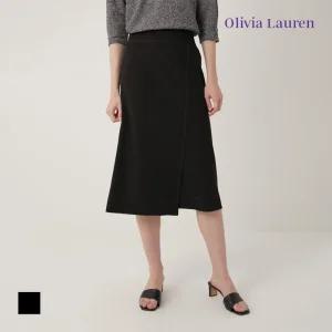 [올리비아로렌] 배색 스티치  스커트_VOBDK3F7346