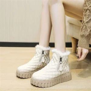 LN 겨울 여성 퀼팅 앵클 통굽 털 부츠 방한화 신발 구두 워커 슈즈