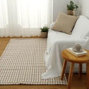 우디체크 먼지없고 부드러운 세미마이크로 패브릭 누빔 카페트 면카페트