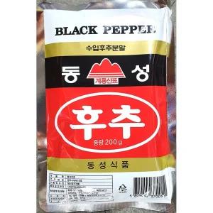 흑후추 분말 동성식품 90프로 200g/순후추 파우치 봉지 후추 가루 식당 업소용 가정용 후추분 페퍼 파우더