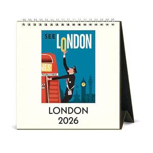 카발리니 2026 런던 이젤 책상 달력, 6x6.5 인치, 12 개월 페이지-A-Month 스탠딩 애호가에게 이상적이며 작고 귀여운 디자인
