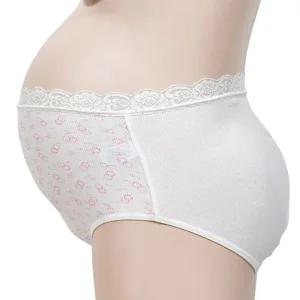 부드러운 면 소재 임산부 팬티 레이스 밴드 골지면 속옷 편안함 (WFJGB5N)