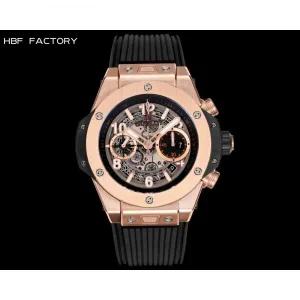 Hublot 블랙 골드 HUBLOT 크로노그랩 v2 44mm Men 다이얼 Mechanical 시계 [세금포함] [정품] 명품시계 손