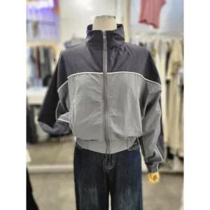 밸리걸 세이브존01 가을 컬러블록 바스락 밴딩 크롭 점퍼 815930