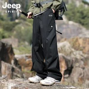 JEEP SPIRIT 루즈 스트레이트 방풍 방수 캐주얼 남성 바지 아웃도어 카고바지