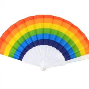 컬러 캠핑 휴대 시원한 무지개 접이식부채 야외 (458UI)