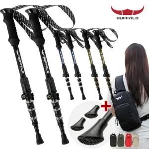 [버팔로 써밋엑스 PP 등산스틱 5단 자동 지팡이 등산가방 세트 국내생산