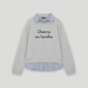 [코데즈컴바인] 셔츠 레이어드 맨투맨 (CKC-TS507W8)