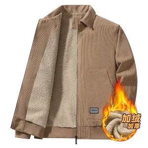 코듀로이 자켓 재킷 셔츠 남방 골덴 캐주얼 점퍼 잠바 남성 2025 가을/겨울 기모 중년 및 젊은 램스킨 코튼