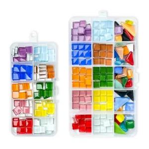 사각 공예용 조각 색 유리 10컬러 세트 DIY 미니 타일 공예 재료 냄비 컵 받침 만들기 미술 티코스터 받침