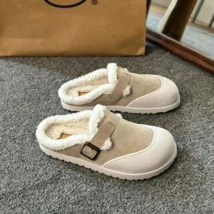 [제이시]제이시 볼넓은 여자 겨울 털슬리퍼 털단화 B041