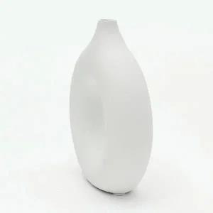 [셀러에이드]도자기 인테리어 꽃병 19.5cm 화이트 오브제 화병