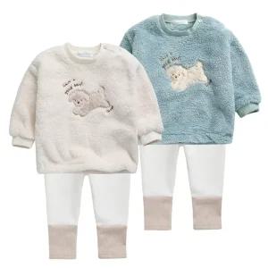 [그린베베] 영유아 겨울용_포포 보아퍼 상하복 2종세트/아기옷/외출복/상하세트/유아옷/신생아/남아/여아/돌복/KC인증/국내원단