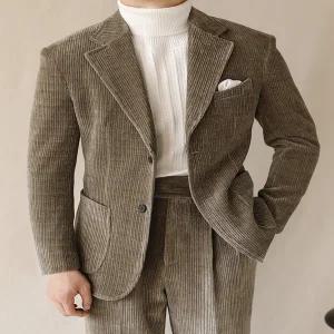 코듀로이 자켓 재킷 셔츠 남방 골덴 캐주얼 남성 정장 겨울 나폴리 비즈니스 슬림핏 싱글 브레스트 노치 라