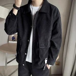 코듀로이 자켓 재킷 점퍼 가을 겨울 남자 남성 슬림핏 빈티지 캐주얼 지퍼 코트 패션 단색 아우터 용수철