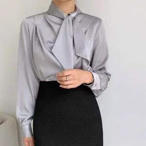 (뮬랑) 제인 글로시 블라우스 (4col)[셔츠DBR45]