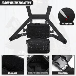 육군 몰리 시스템 전술 조끼 야외 군사 체스트 백 패브릭 컷 사냥 기어 백 크로스 바디 백팩 XA791D 1000D