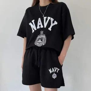 [콩심팥심]여성 여름셋업 2컬러 라운드넥 프린팅 반팔 셋업 코디세트