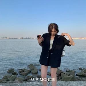 [유아몽드]여름 정장반팔자켓 치마바지 투피스 상하의 셋업 투피