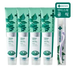덴티스테 뉴플러스화이트 치약 200g 4개 + 이중미세모칫솔