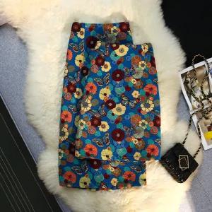 하객룩 자가드스커트 가을롱스커트 데일리 플라워 빈티지 A라인 페이즐리