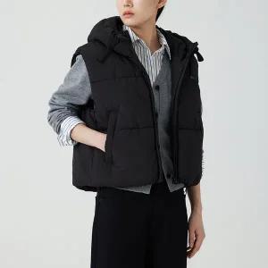 [JAJU](강남점)(이월) 여 미디엄 다운필 루즈핏 후드 베스트 J105101107