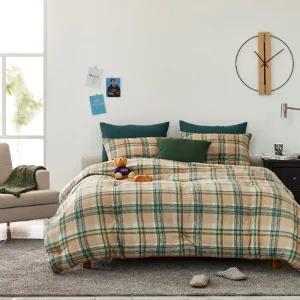 겟템 피치체크 부드러운 포근한 겨울 사계절 침구 차렵 기숙사 두꺼운 이불 슈퍼싱글 퀸 SS/Q 세트 및 단품